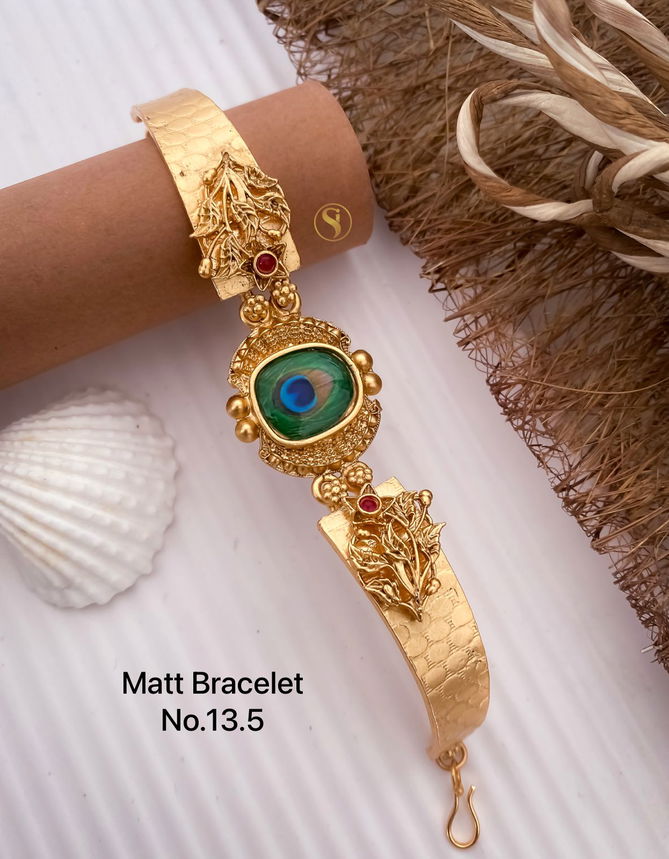 8 MB Golden Matt Bracelet Wholesale Shop In Surat
